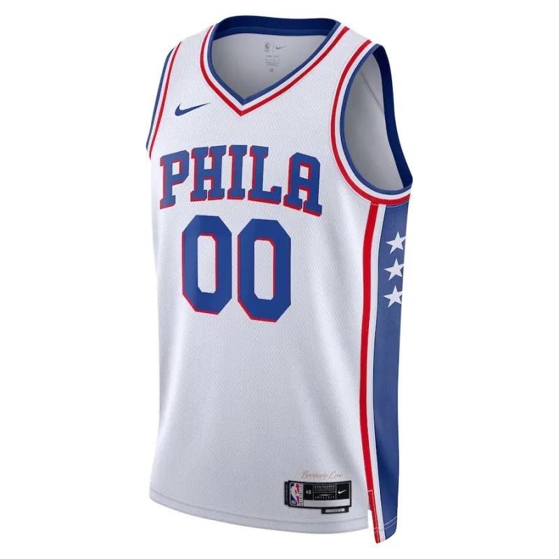 Philadelphia 76ers Camiseta personalizada Swingman unisex de la temporada 2022/23 - Edición de la Asociación - Blanco