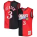 Allen Iverson Philadelphia 76ers Mitchell & Ness Hardwood Classics 2000/2001 Split Swingman Jersey - Schwarz/Rot