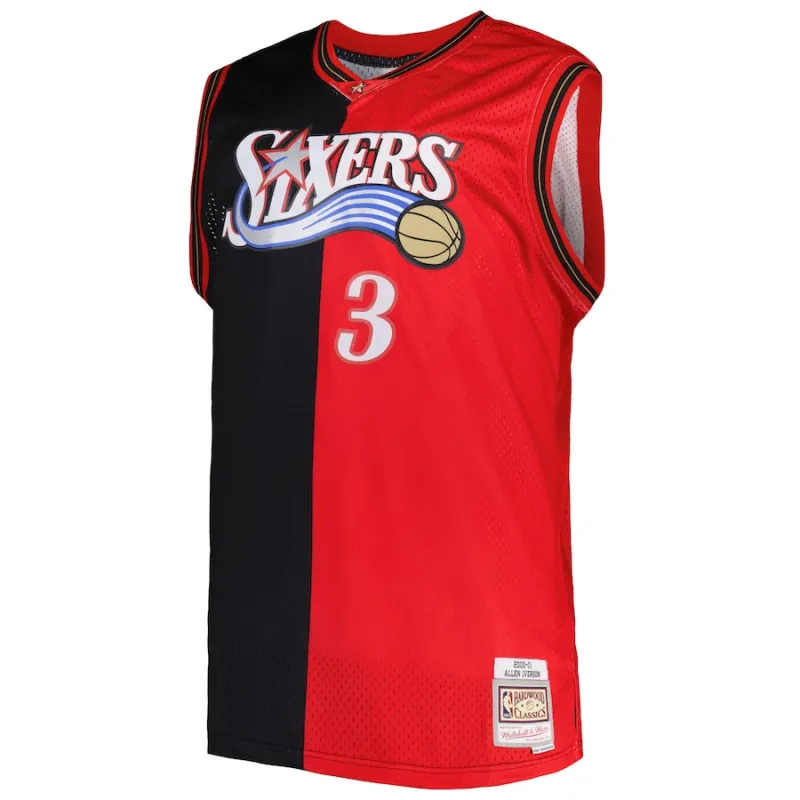 Philadelphia 76ers Allen Iverson 2000/01 Mitchell & Ness Hardwood Classics Big & Tall Split Swingman Trikot