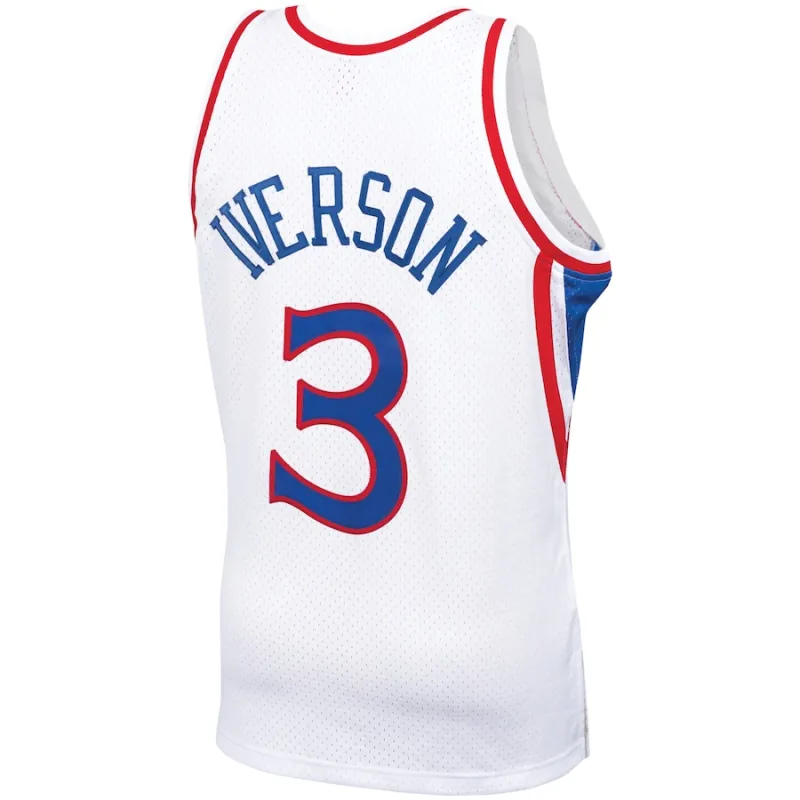 Allen Iverson Philadelphia 76ers Mitchell & Ness Maillot Swingman de l'Édition Classique 1996/1997 - Blanc