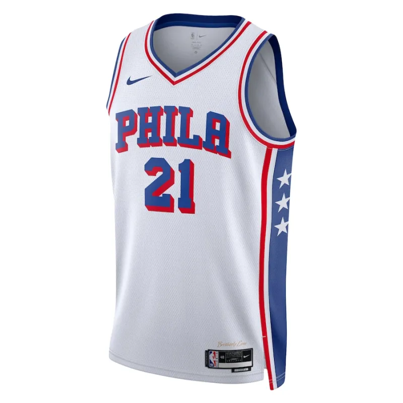 Joel Embiid Philadelphia 76ers Maglia Swingman Unisex - Edizione Associazione - Bianco