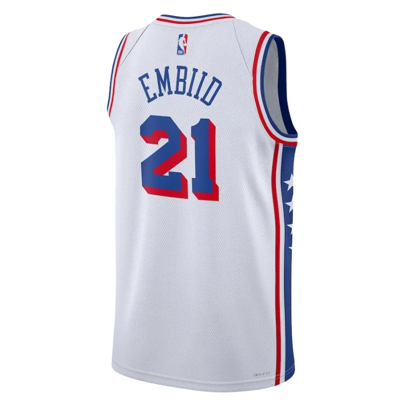Joel Embiid Philadelphia 76ers Maglia Swingman Unisex - Edizione Associazione - Bianco