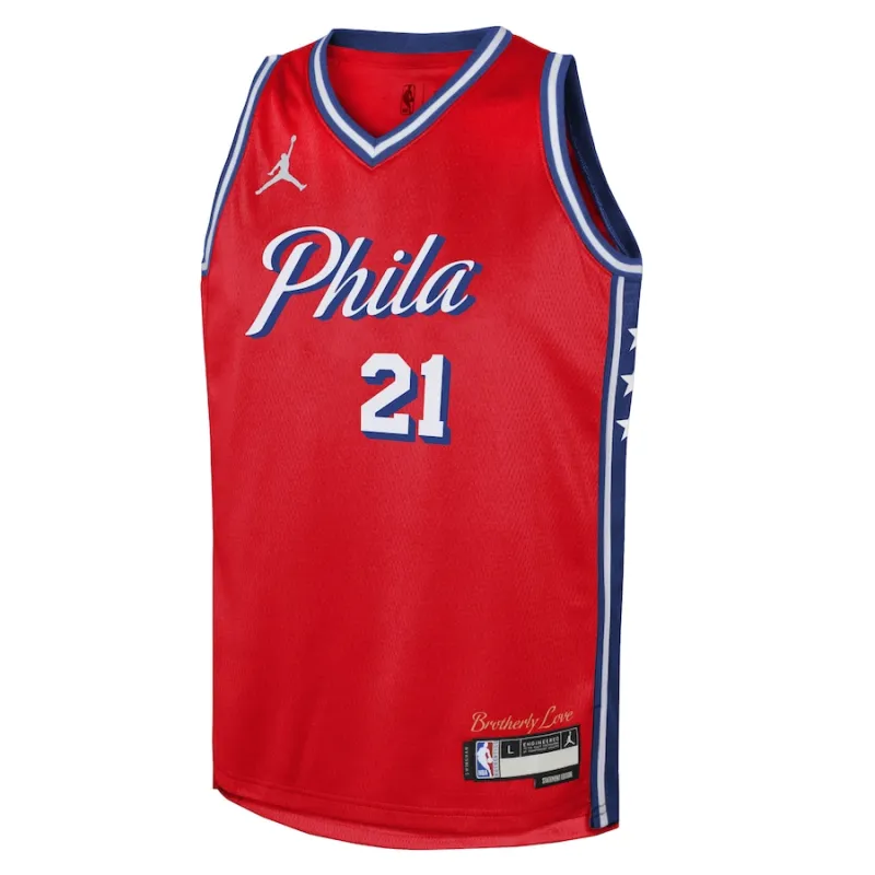 Philadelphia 76ers Joel Embiid Jordan Brand Youth Statement Swingman Trikot