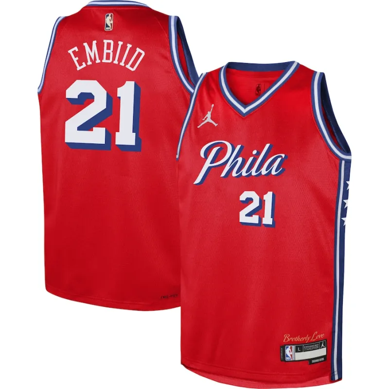 Philadelphia 76ers Joel Embiid Jordan Brand Youth Statement Swingman Trikot