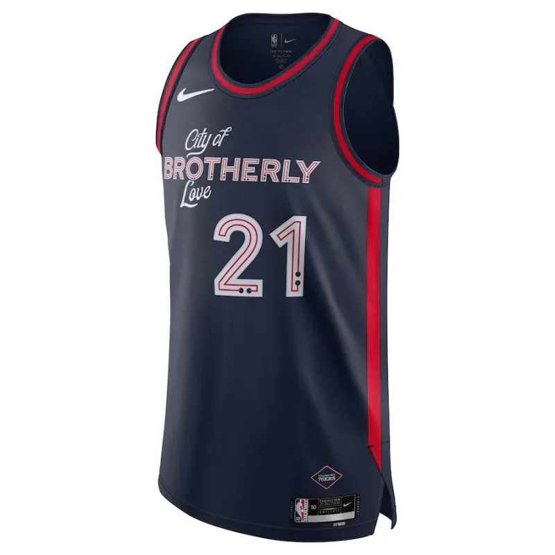 Joel Embiid Philadelphia 76ers Maglia di Replica - Edizione Città - Blu Marinaio