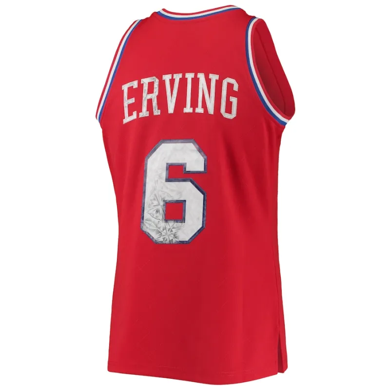 Julius Erving Philadelphia 76ers Mitchell & Ness 1982/83 Classic NBA 75th Anniversary Diamond Fan Edition Jersey - Red