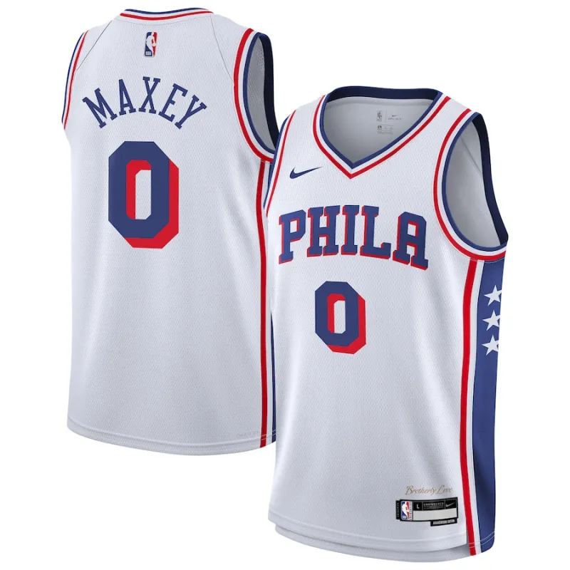 Tyrese Maxey Philadelphia 76ers Maillot Swingman de l'Association pour la Jeunesse - Blanc