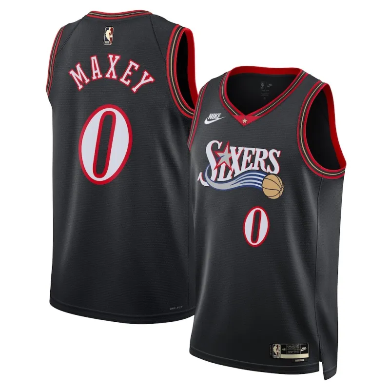 Philadelphia 76ers Tyrese Maxey Swingman Trikot - Classic Edition - Schwarz