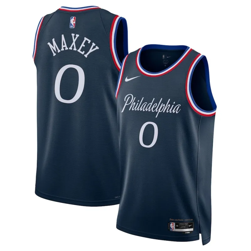 Philadelphia 76ers Tyrese Maxey 2025/26 Camiseta Swingman - Edición Ciudad - Azul