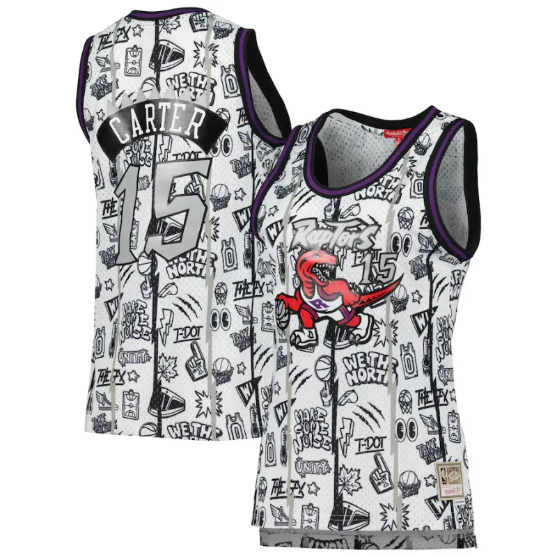 Canotta Donna Vince Carter Toronto Raptors 1998 Mitchell & Ness Doodle Swingman