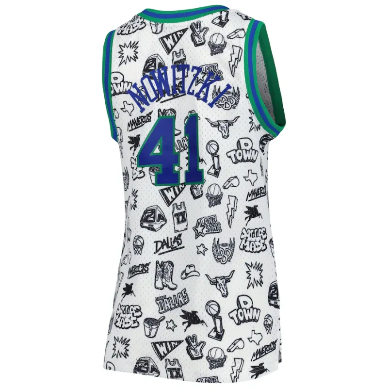 Dirk Nowitzki, Dallas Mavericks, 1998, Women's Style, White