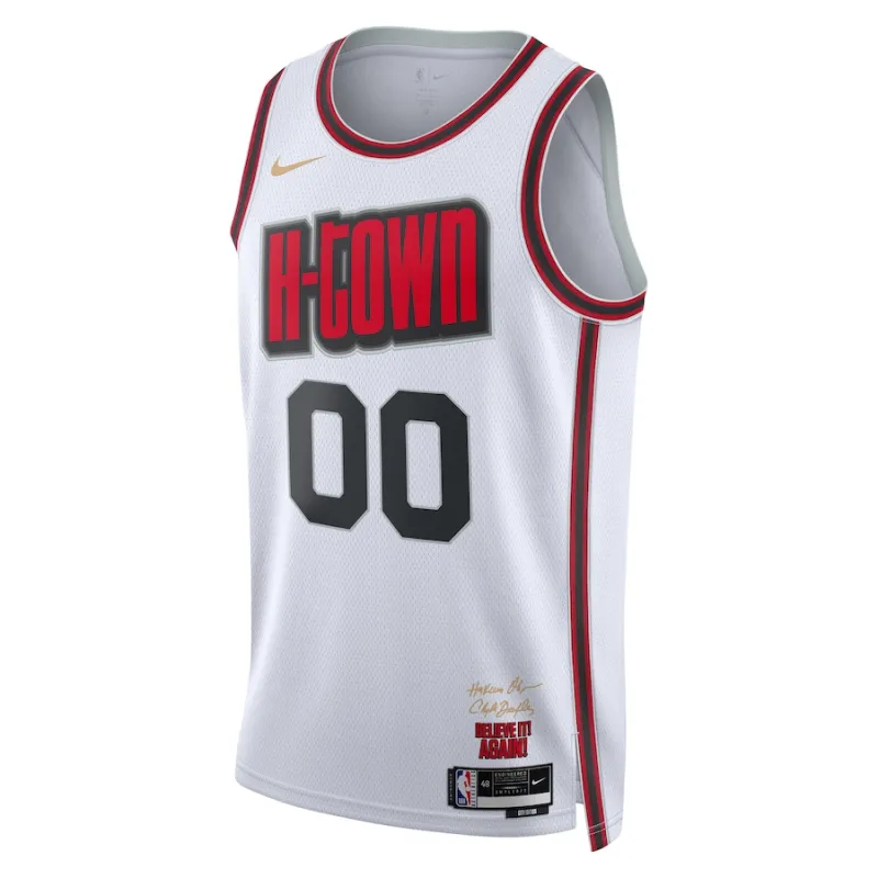 Houston Rockets, Camiseta personalizada unisex 2024/25, Edición City, Blanco