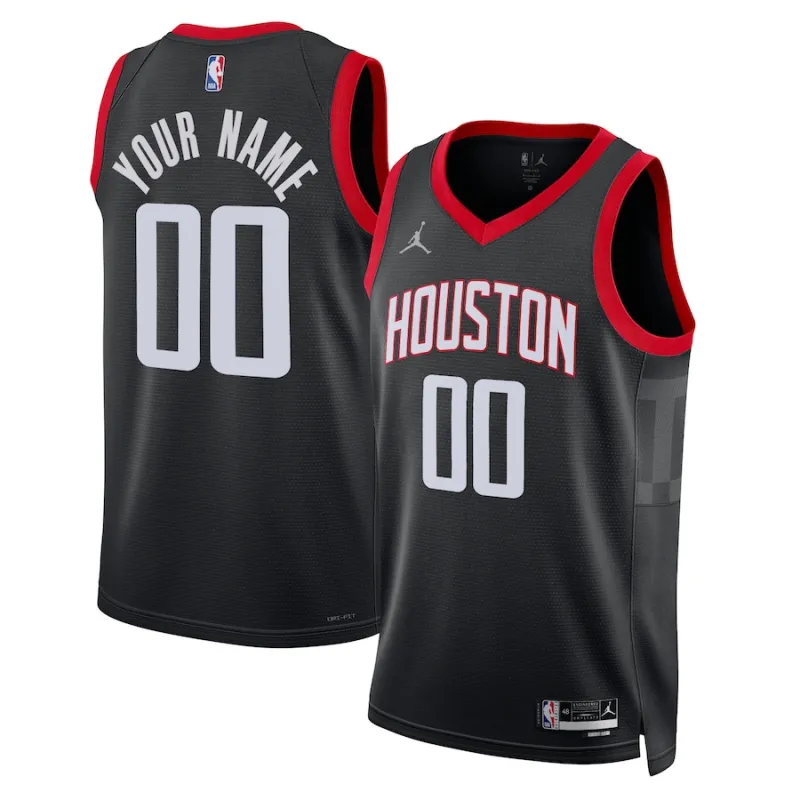 Houston Rockets, Maglia personalizzata unisex per i fan della stagione 2022/23, Edizione Statement, Nera