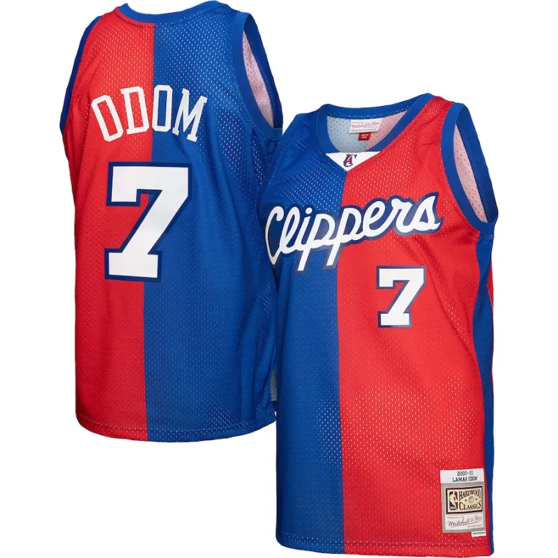 Lamar Odom, Los Angeles Clippers, 2000/01, Blau/Rot