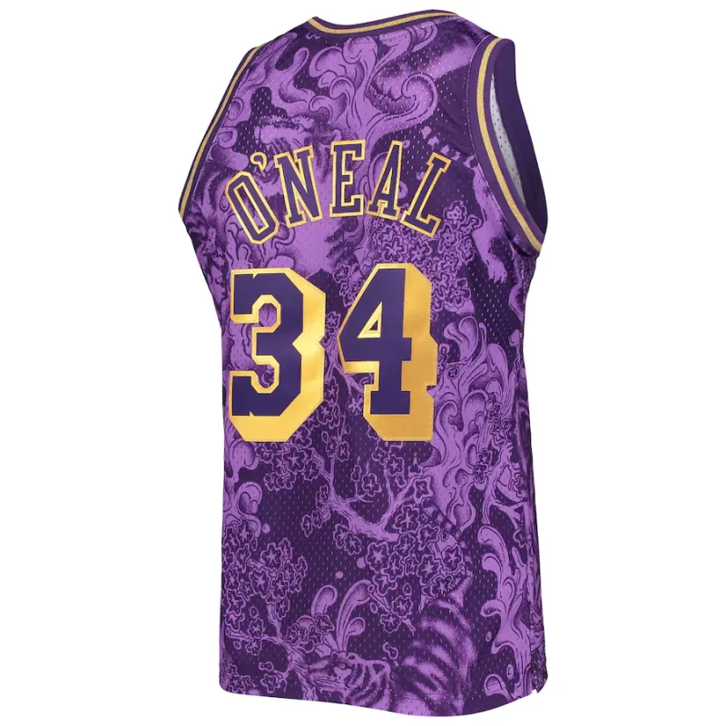 Shaquille O'Neal, Los Angeles Lakers, 1996/97 Jersey de Fan del Año Nuevo Lunar, Púrpura