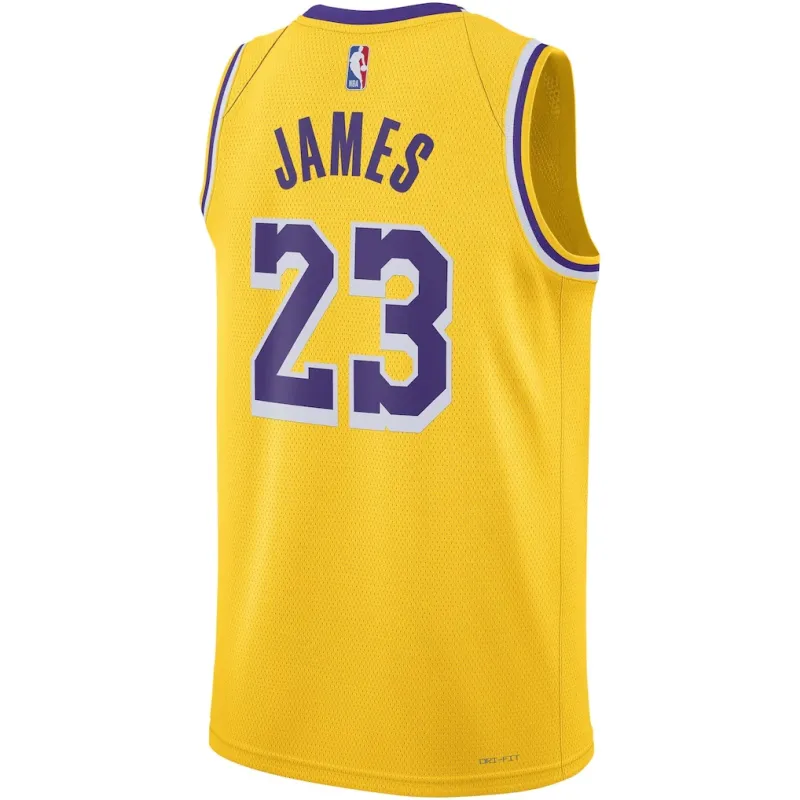 Los Angeles Lakers LeBron James Swingman Jersey - Icon Edition - Yellow