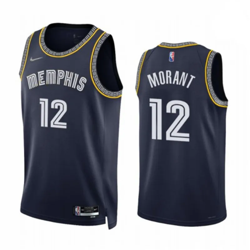 Ja Morant. Memphis Grizzlies. 2021/22 City Edition. Navy Blue