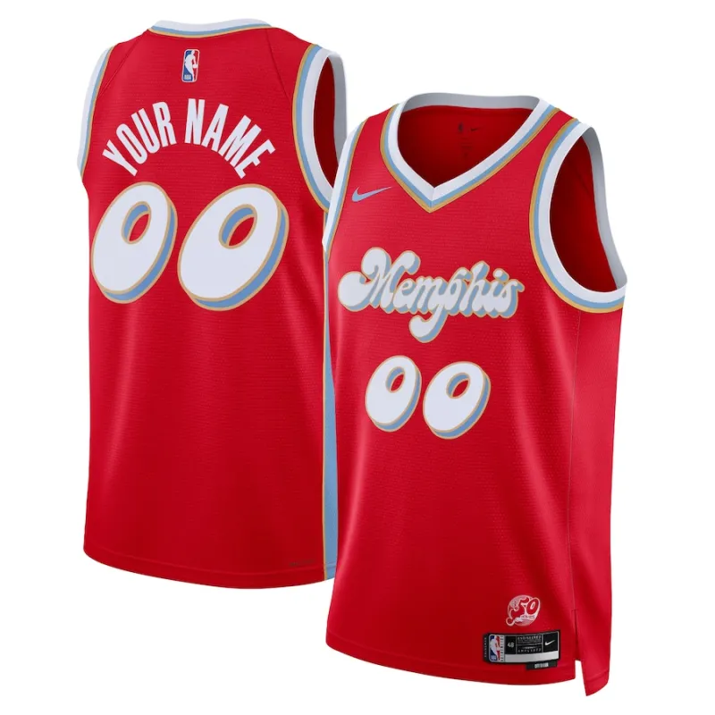 Memphis Grizzlies 2024/25 Personalizzato, Edizione Città, Rosso