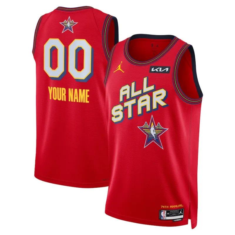 Maillot de la version fan de l'All-Star Game NBA 2025 unisexe de la marque Jordan, Rouge