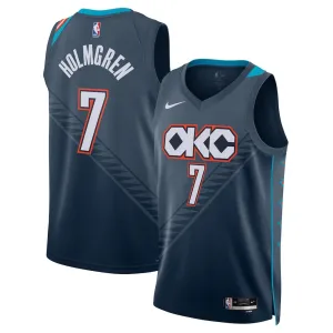Oklahoma City Thunder Chet Holmgren 2025/26 Swingman Jersey - City Edition - Blue
