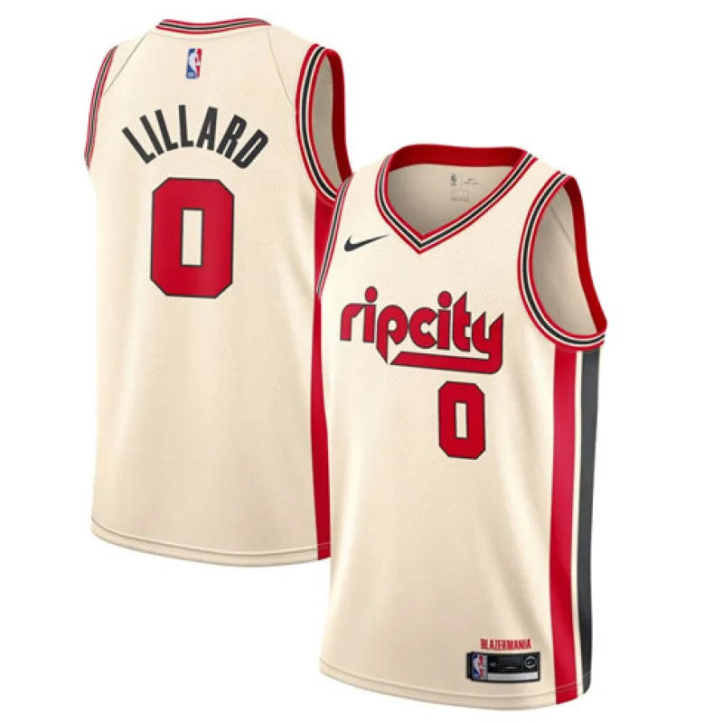 Damian Lillard, Trail Blazers de Portland, Édition Ville 2019/20, Beige - crème