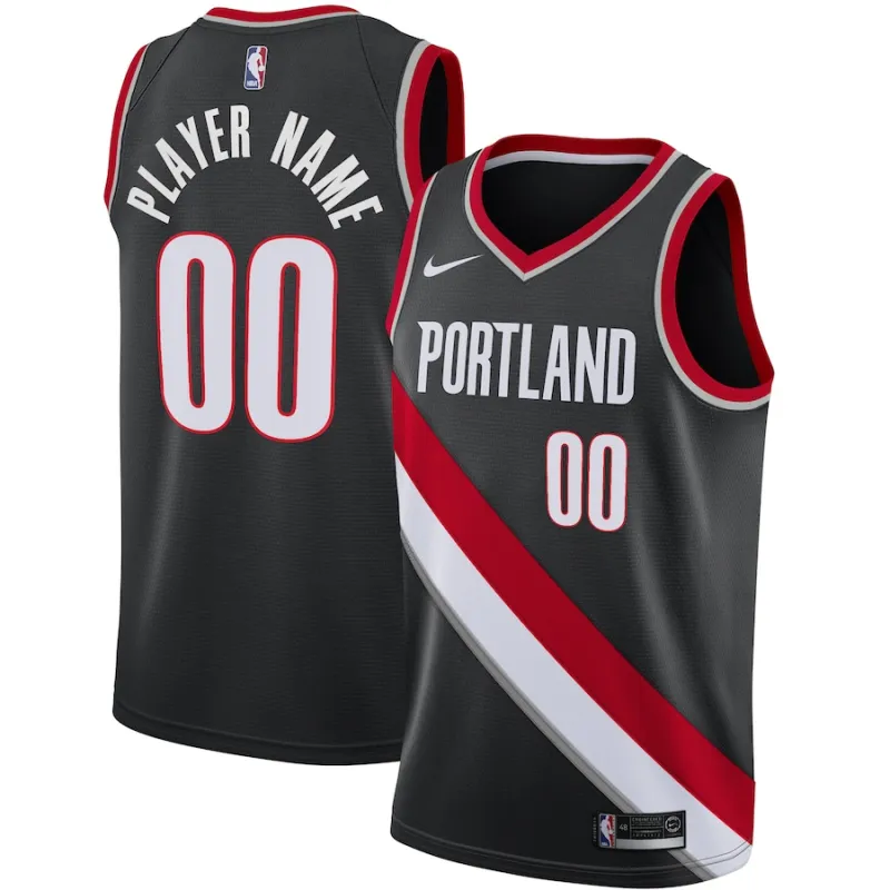 Portland Trail Blazers Maillot personnalisé, Édition icône, Noir