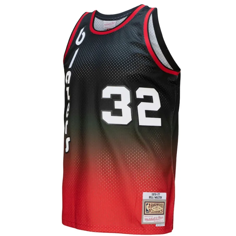 Bill Walton, Portland Trail Blazers, 1976/77 Classic, Red/Black