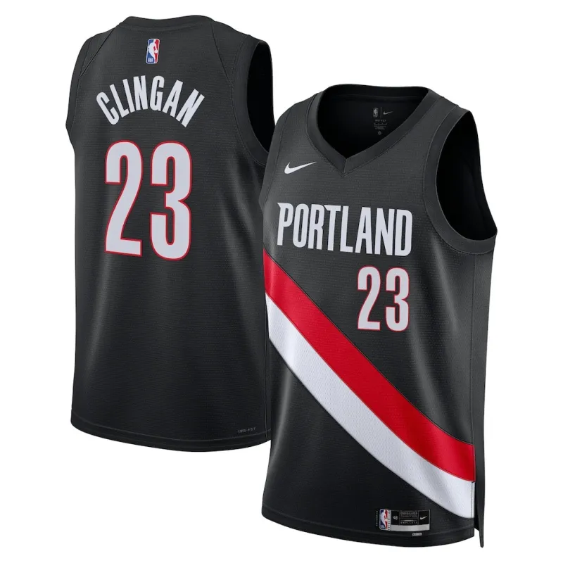 Portland Trail Blazers Donovan Clingan Swingman Jersey - Icon Edition - Black