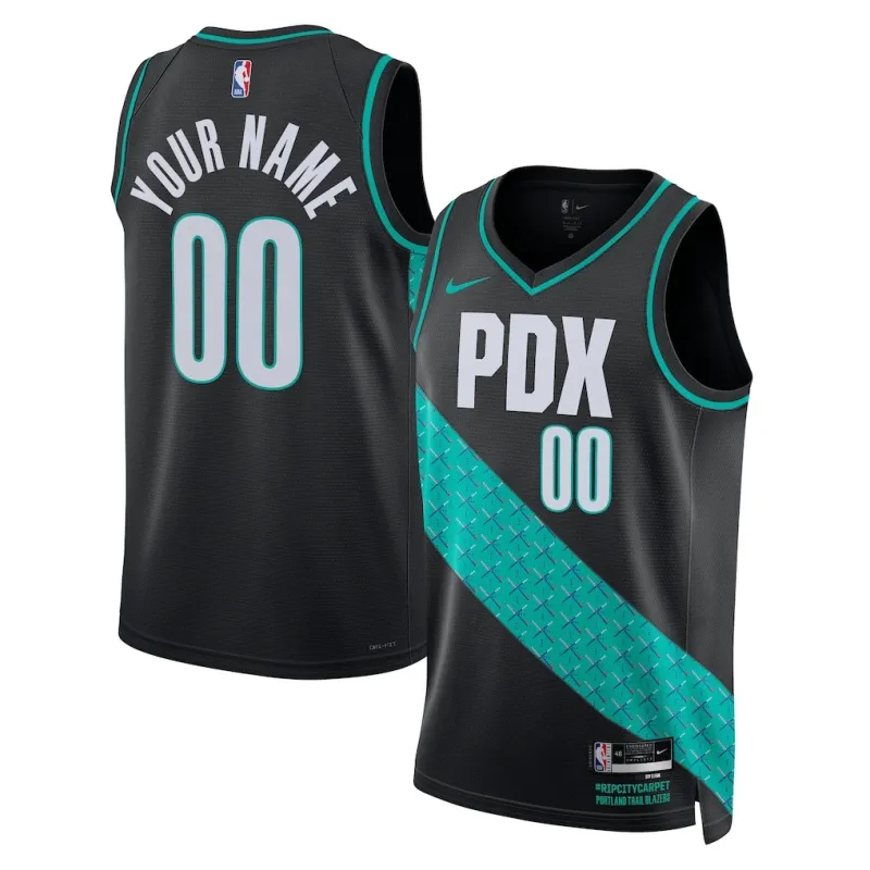 Portland Trail Blazers 2025/26 Swingman Unisex Trikot - Stadtedition - Schwarz
