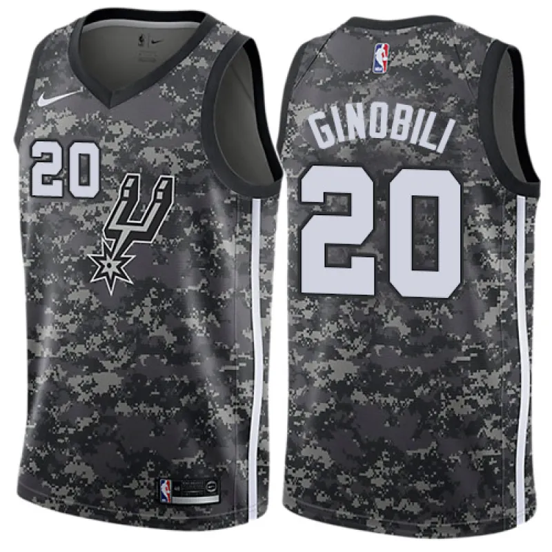 Manu Ginobili. San Antonio Spurs. City Edition. Grey