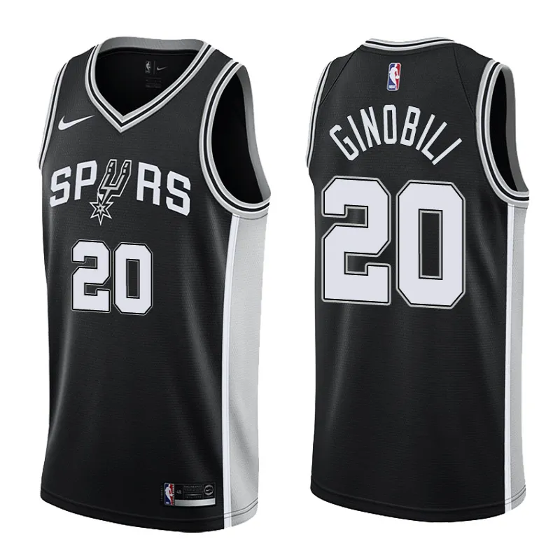 Manu Ginobili. San Antonio Spurs. Icóno. Negro