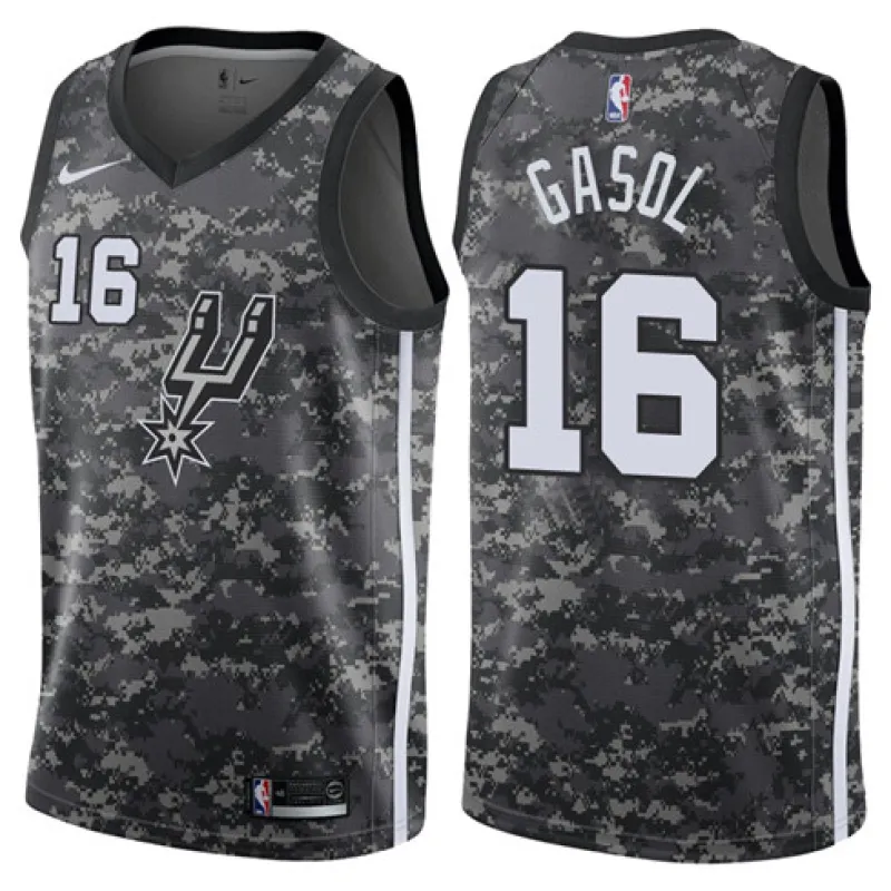 Pau Gasol. San Antonio Spurs. edizione della città. Grigio