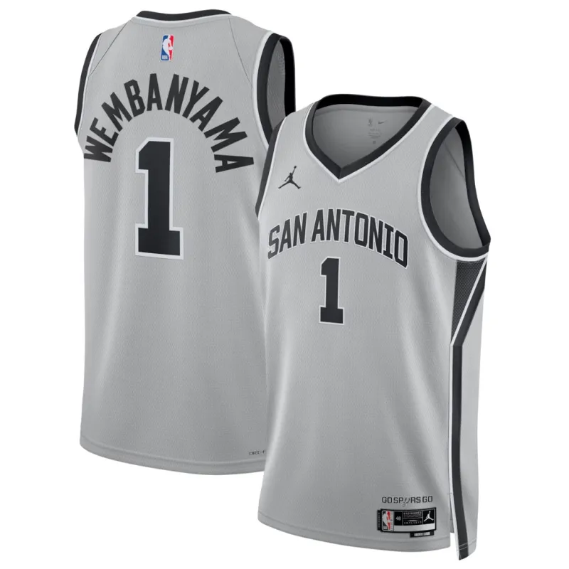 San Antonio Spurs Victor Wembanyama Swingman Jersey - Statement Edition - Gray
