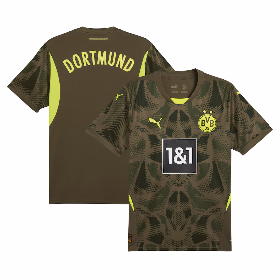 Borussia Dortmund 2024/25 kurzärmeliges Torwarttrikot, Olivfarbe
