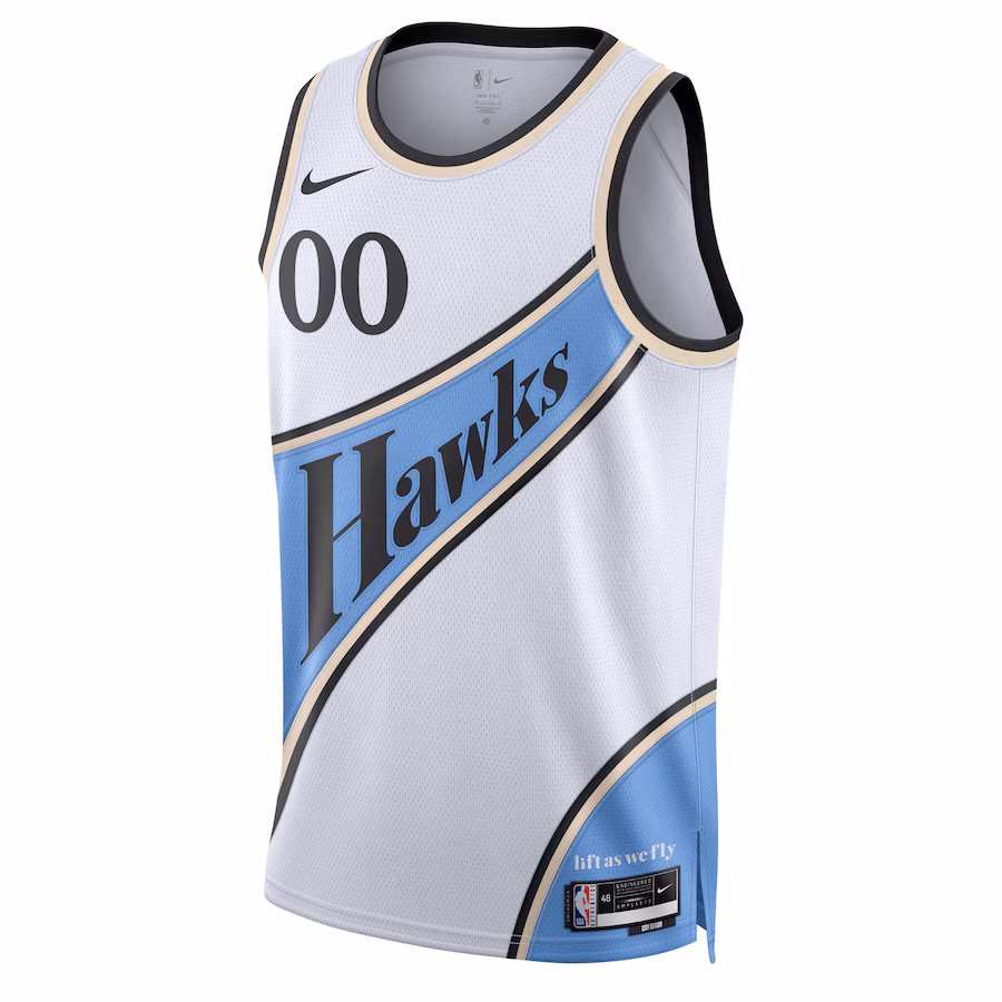Atlanta Hawks Maillot Swingman personnalisé 2024/25 uni-sexe - Édition Ville - Blanc