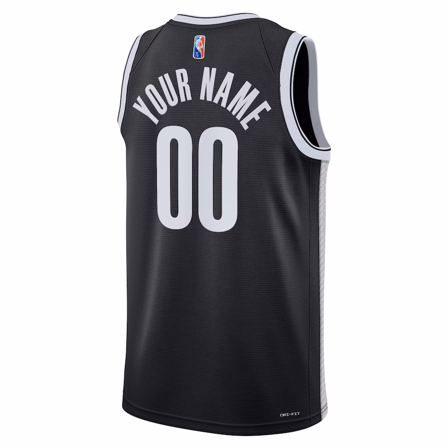 Brooklyn Nets, 2021/22 Swingman maßgefertigtes Jersey - Icon-Edition - Schwarz