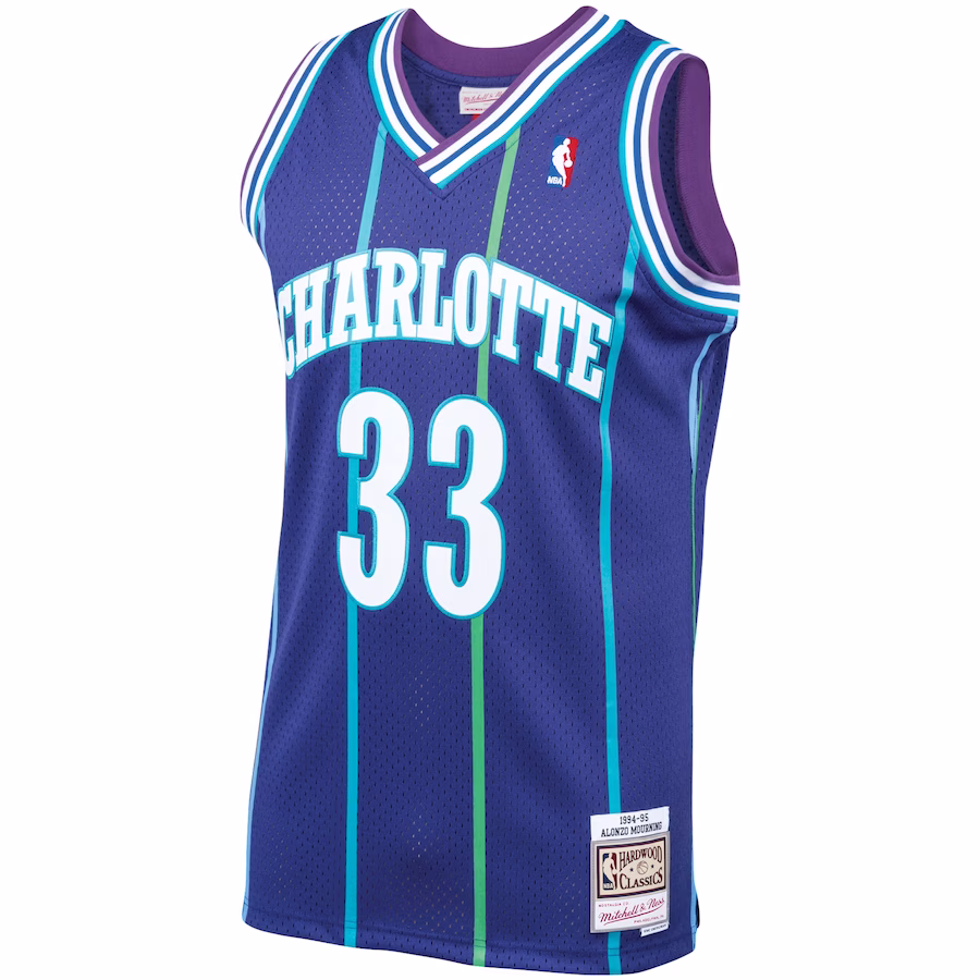 Alonzo Mourning Charlotte Hornets Mitchell & Ness 1994/95 Hardwood Classics Jersey