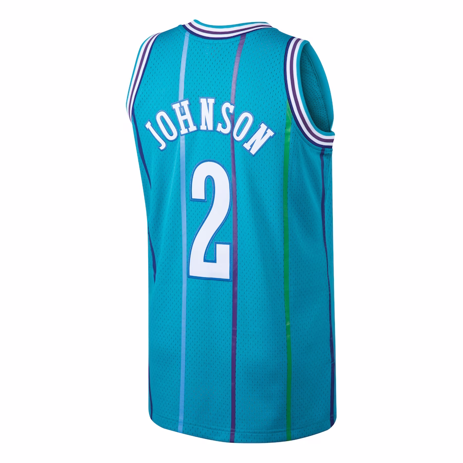 Maillot Larry Johnson Charlotte Hornets 1992/93 Mitchell & Ness Hardwood Classics