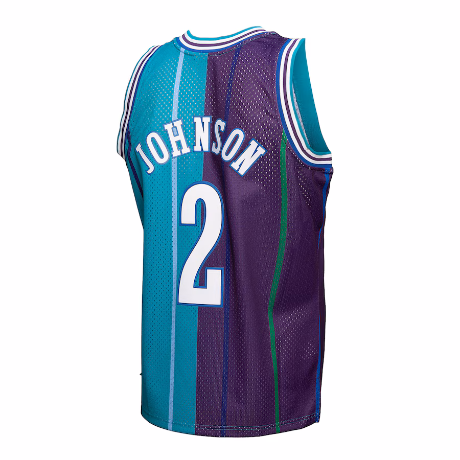 Larry Johnson Charlotte Hornets Mitchell & Ness Hardwood Classics Swingman Jersey