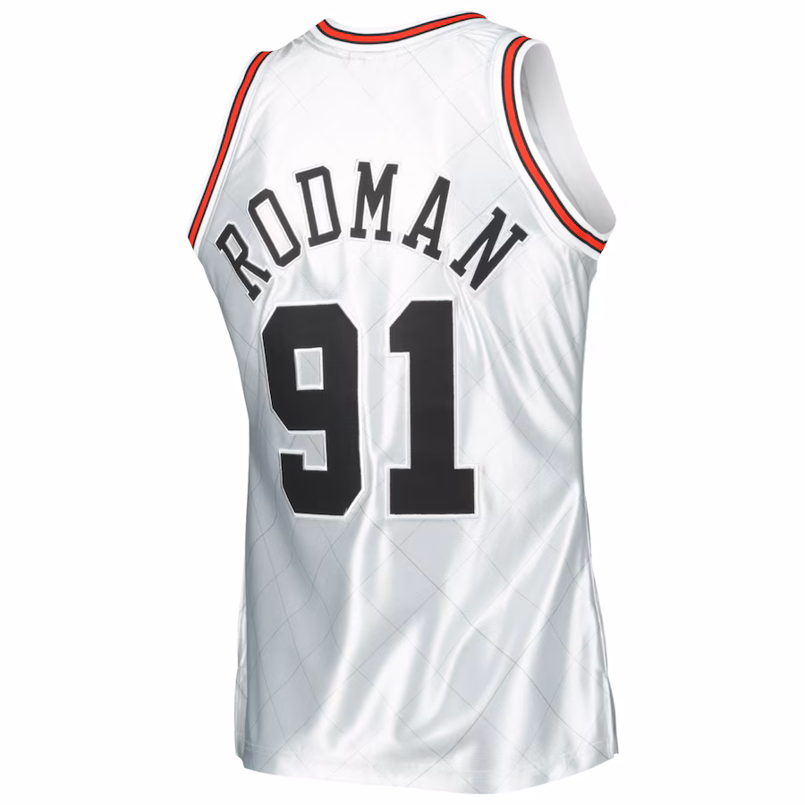 Maillot Dennis Rodman Chicago Bulls Mitchell & Ness 1997/98 Classic 75e Anniversaire Swingman - Platine