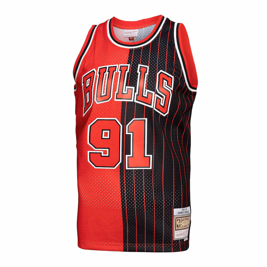 Maglia Dennis Rodman Chicago Bulls Mitchell & Ness Hardwood Classics 1995/96 Split Swingman