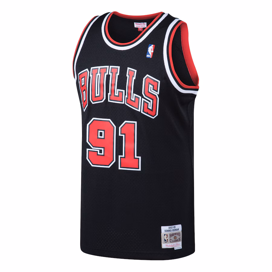 Dennis Rodman Maillot Swingman de l'édition classique 1997/98 des Chicago Bulls Mitchell & Ness - Noir