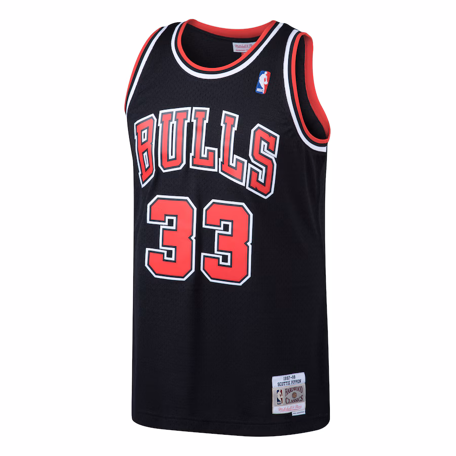 Scottie Pippen Maglia Swingman Hardwood Classics 1997/98 dei Chicago Bulls Mitchell & Ness - Nero