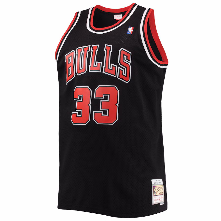 Scottie Pippen Camiseta Swingman de los Hardwood Classics Big & Tall (Grandes y de Gran Altura) de los Chicago Bulls Mitchell & Ness - Negro