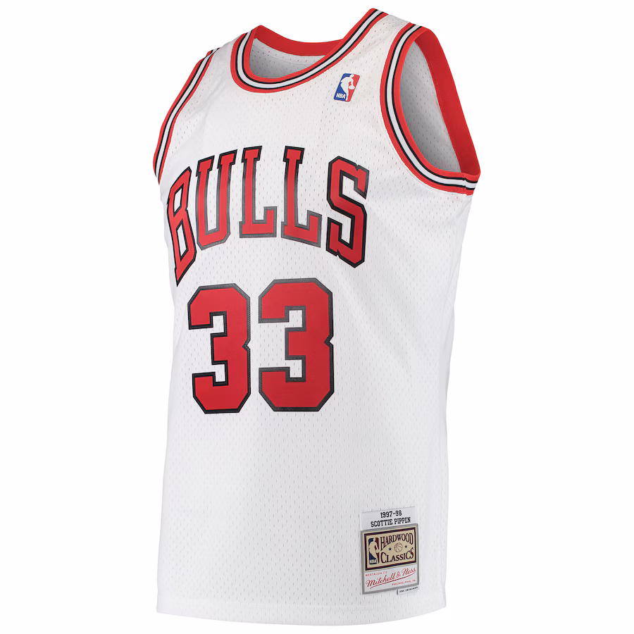 Scottie Pippen Camiseta Swingman de los Hardwood Classics de los Chicago Bulls Mitchell & Ness - Blanco