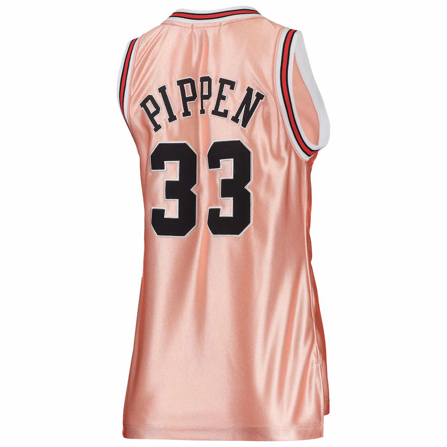 Scottie Pippen Chicago Bulls Mitchell & Ness Women's 75th Anniversary Rose Gold 1997 Swingman Jersey - Pink