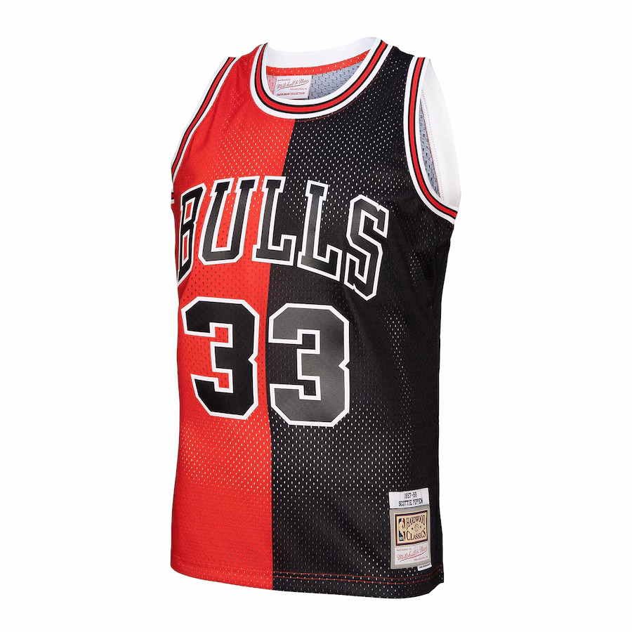 Scottie Pippen Maillot Swingman Split des Hardwood Classics 1997/98 des Chicago Bulls Mitchell & Ness - Rouge/Noir