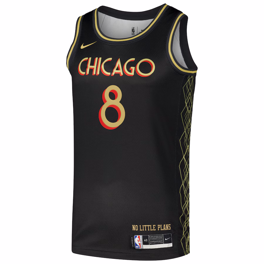 Zach LaVine Camiseta del jugador Swingman Nike de los Chicago Bulls - Edición Ciudad - Negro