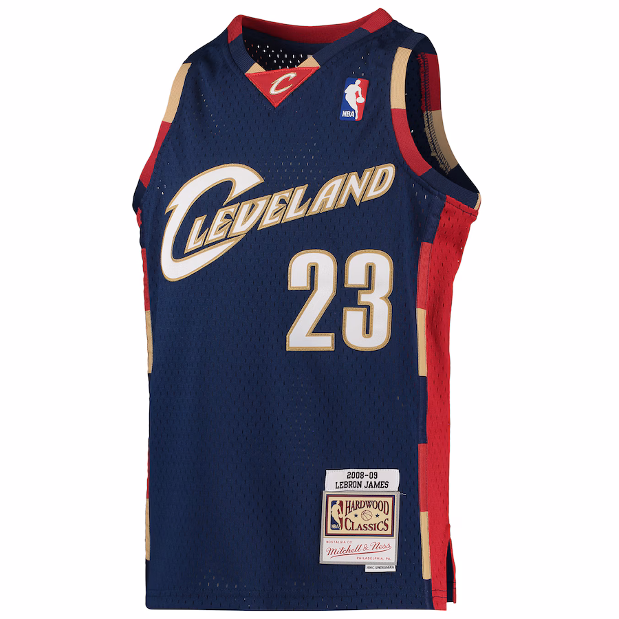 LeBron James Camiseta Swingman de los Hardwood Classics 2008-09 para jóvenes de los Cleveland Cavaliers Mitchell & Ness - Azul marino