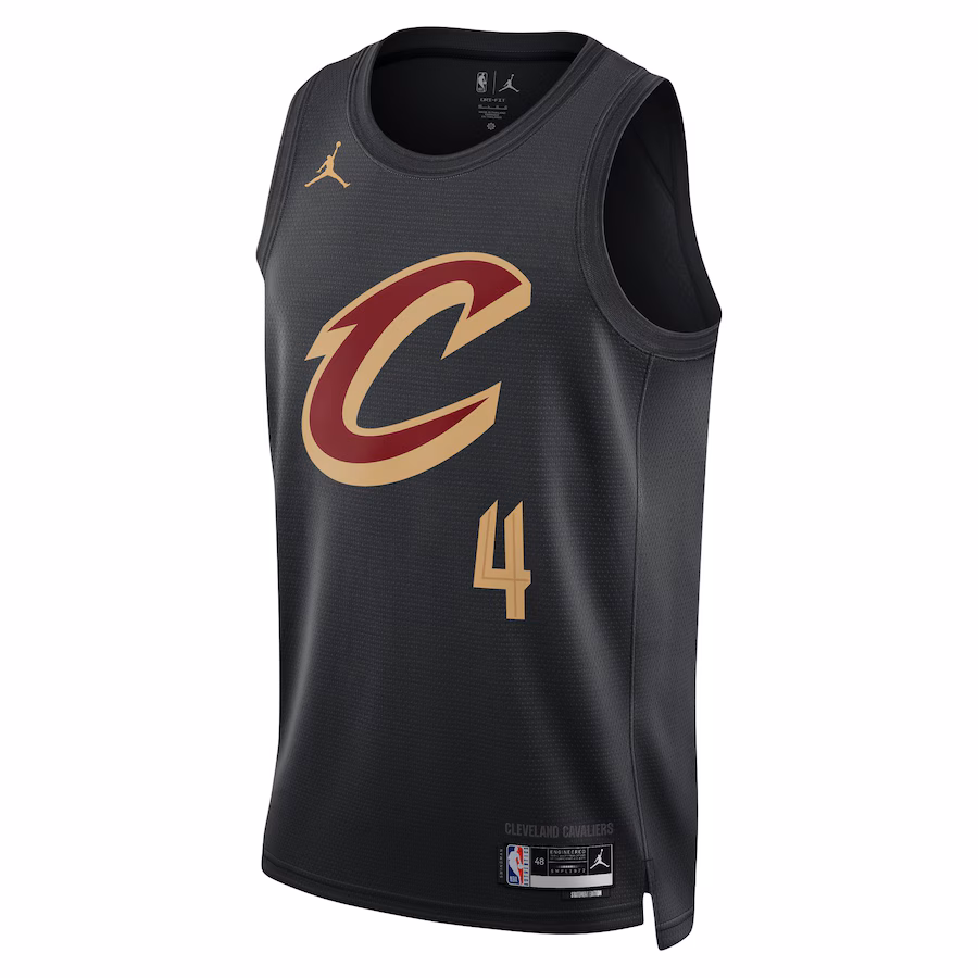 Evan Mobley Maillot Swingman Unisexe de la marque Jordan des Cleveland Cavaliers - Édition Déclaration - Noir